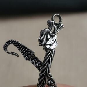 Dark silver 3D dragon bracelet